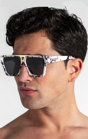 White Rise Marble Sunglasses