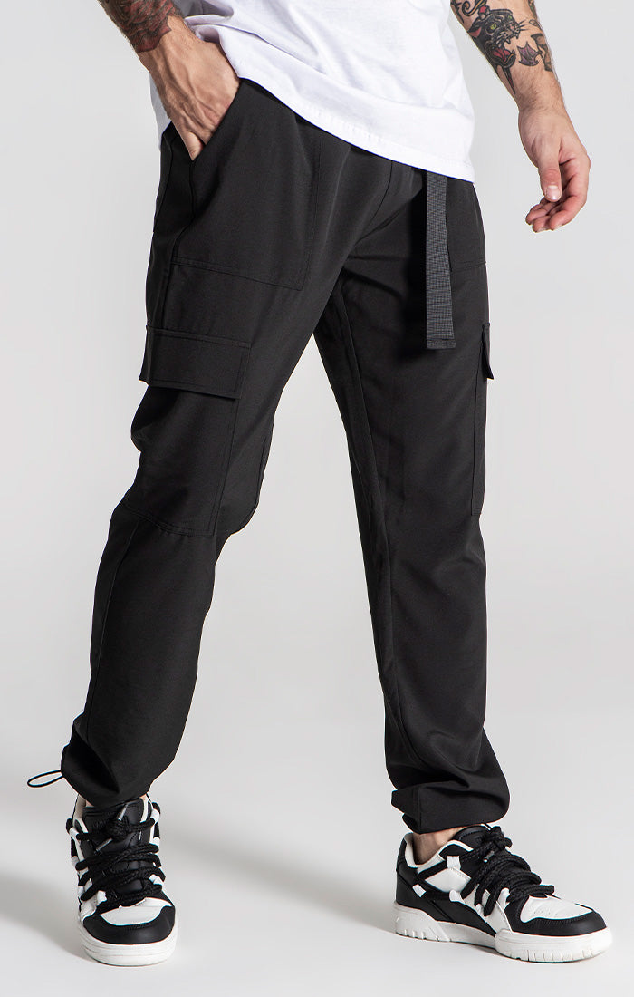 Black Tech Cargo Pants