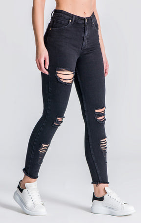 Black RR Distressed Jeans