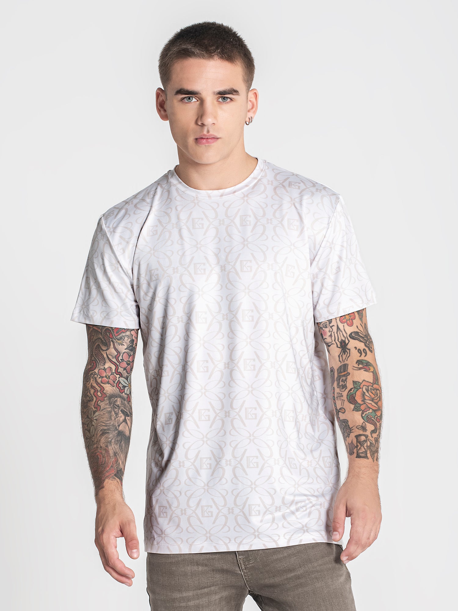 White Nouveau Printed Tee