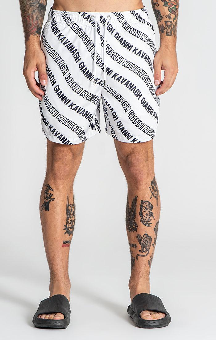 swimshorts / White Wavy Swimshorts