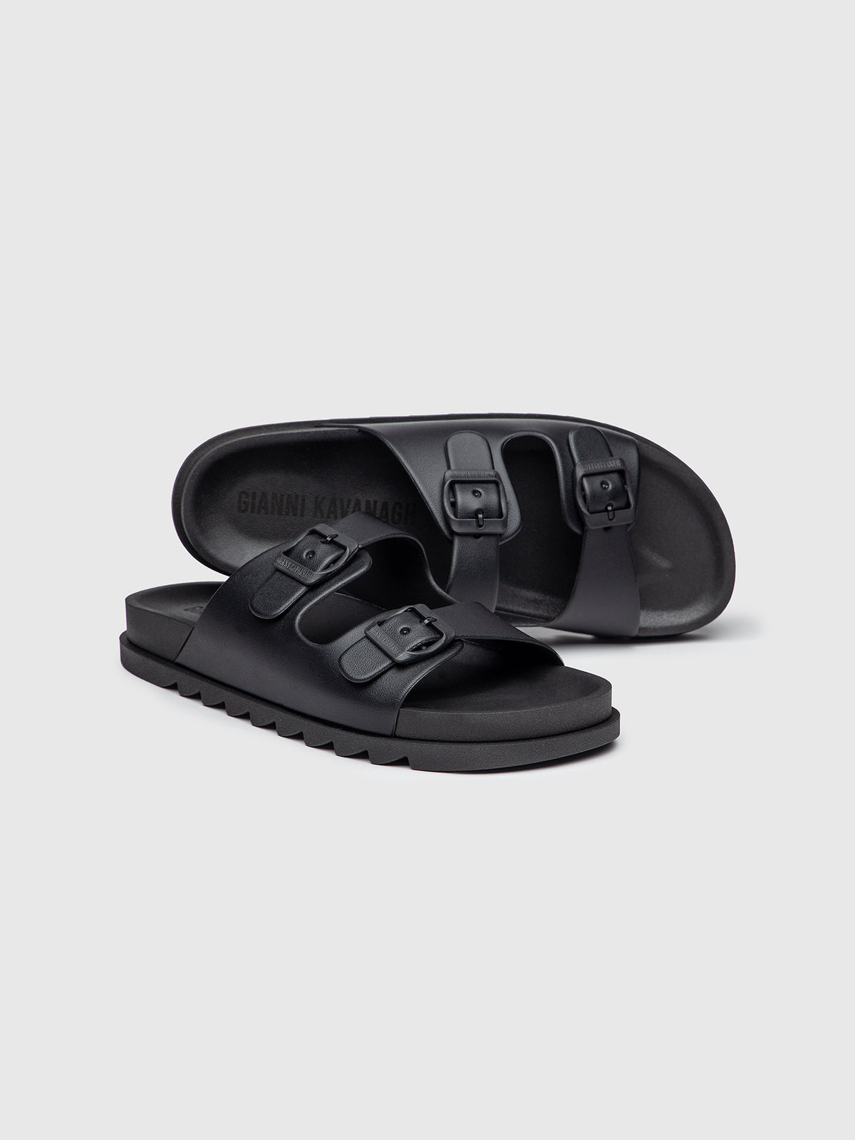 sliders / Black Explorer Sandals