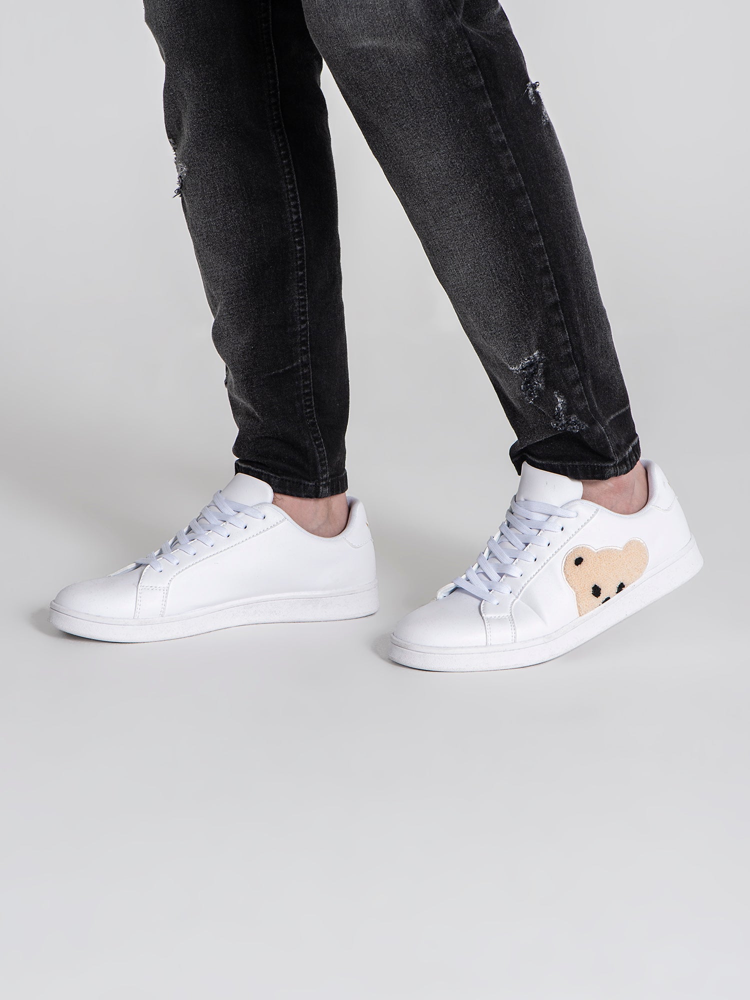 White Plush Sneakers