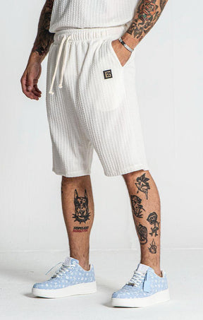 shorts / White Waffle Loose Shorts