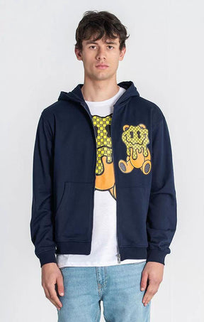 zip jackets / Blue Melting Bear Hoodie Jacket