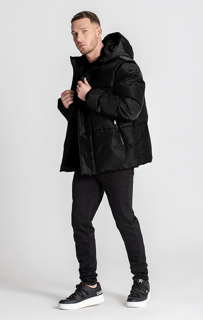 Black Sauce Puffer Jacket