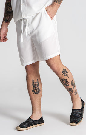 White Linen Shorts