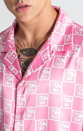 Pink Checkers Satin Shirt