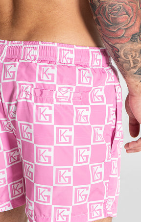 Pink Checkers Swimshorts