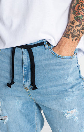 Light Blue Raw Carrot Jeans