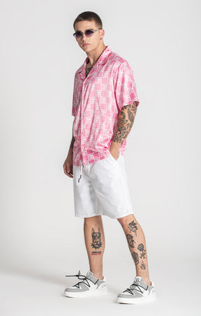 Pink Checkers Satin Shirt