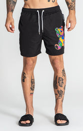 Black Gummy Swimshorts