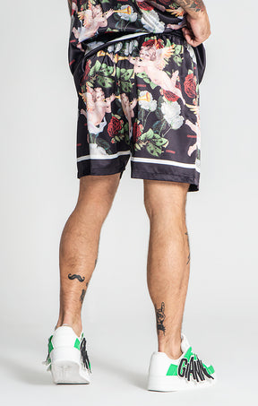 Multicolor Angelical Satin Shorts