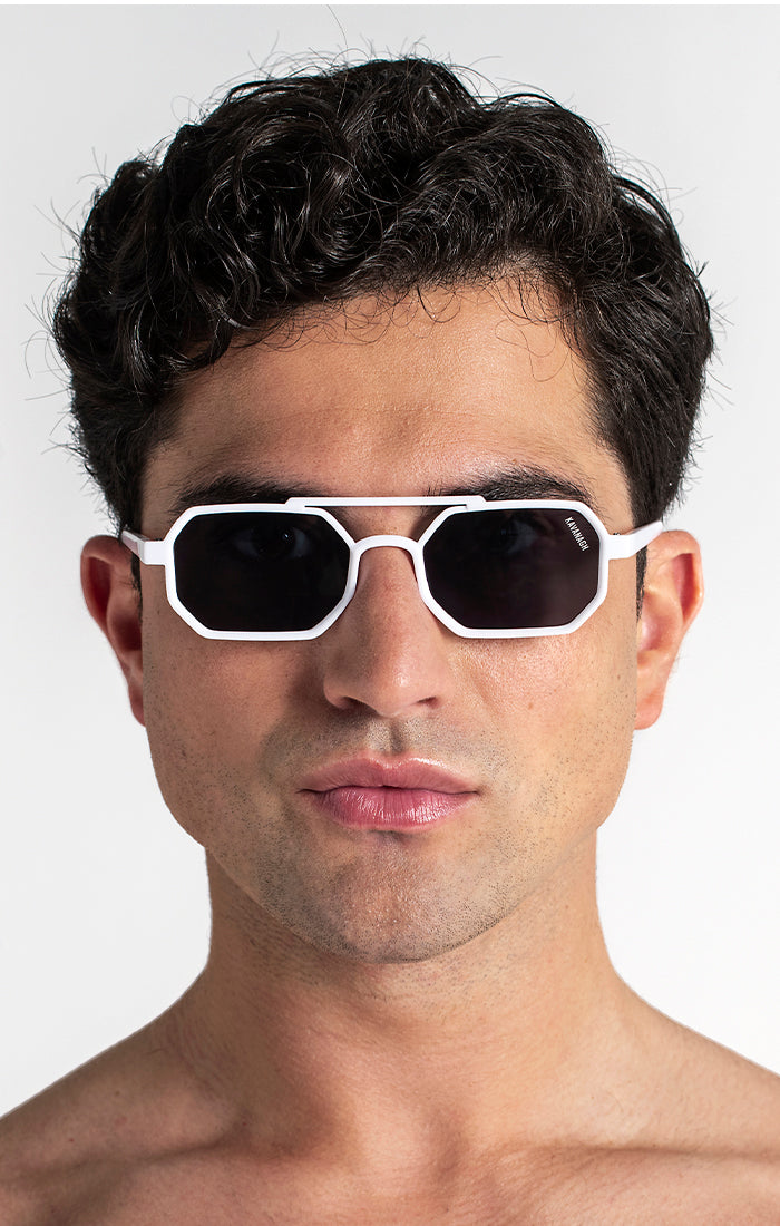 White Hexa Sunglasses