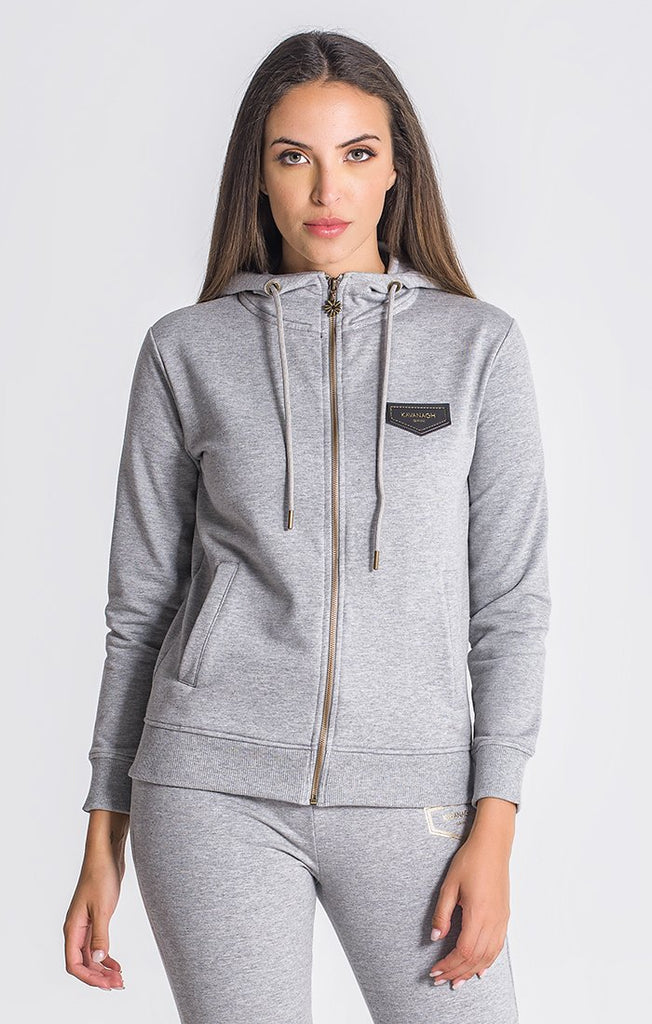 Grey Melange Core Hoodie Jacket 