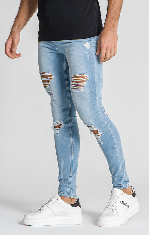 Light Blue Core Destroyed Jeans | Jeans | Gianni Kavanagh