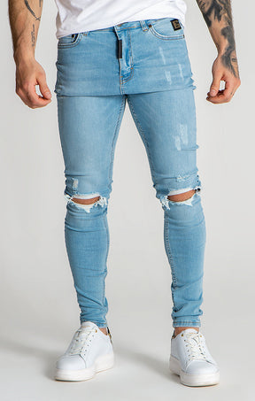 Light Blue GK Iron Ripped Jeans