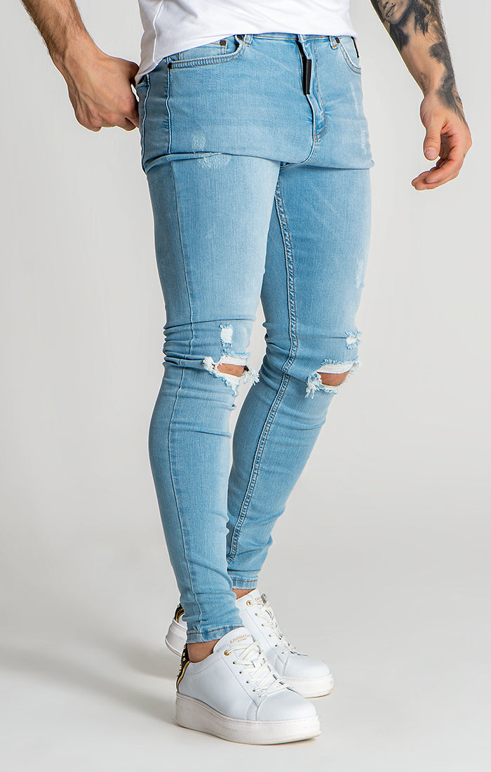 Light Blue GK Iron Ripped Jeans