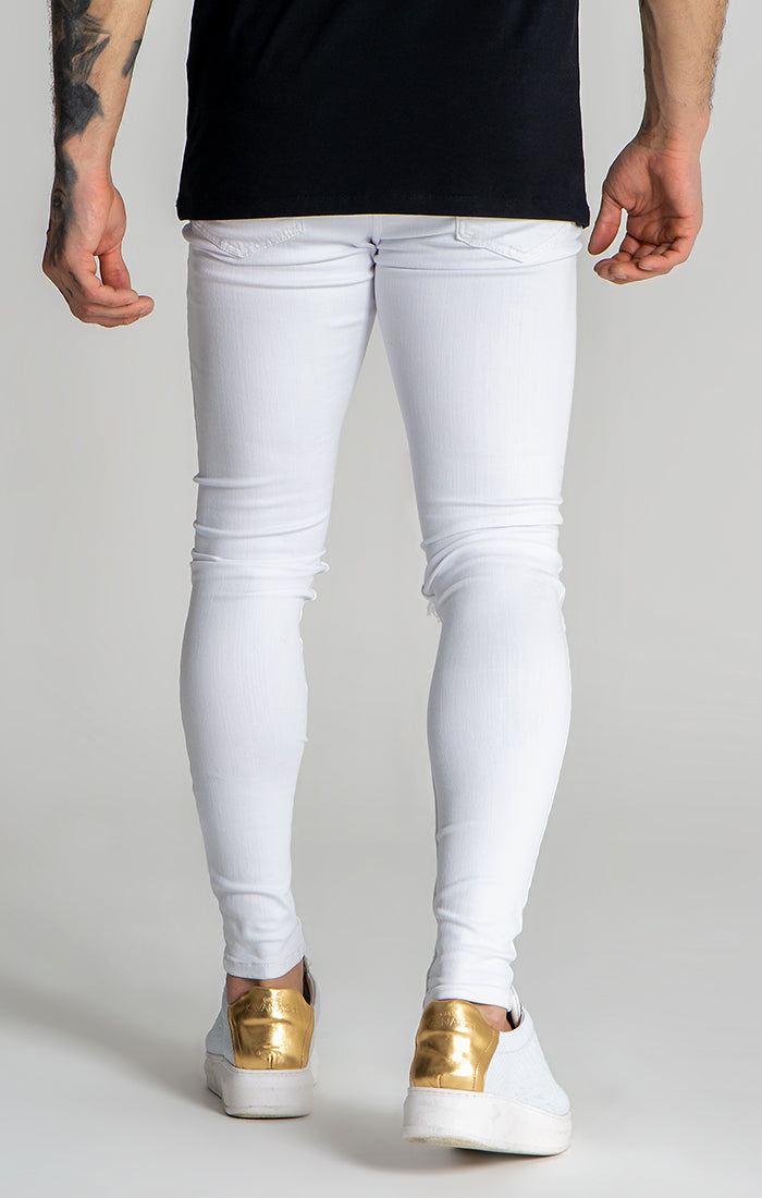 White GK Iron Ripped Jeans